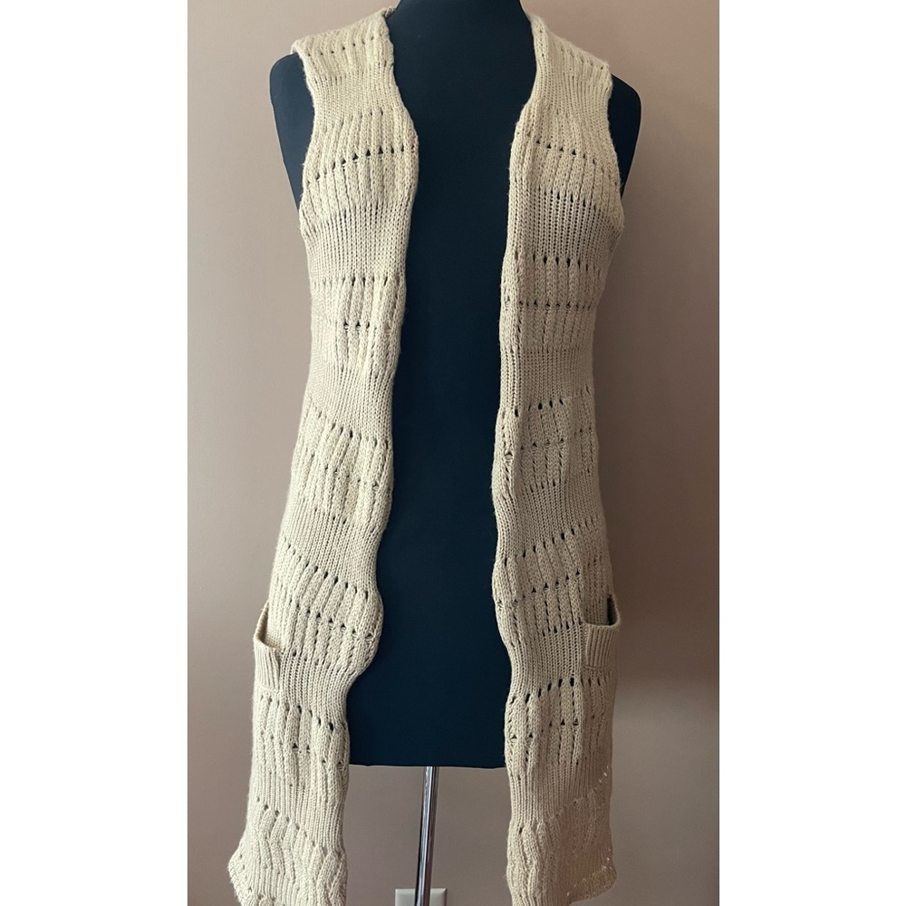 FANG Beige Cardigan Sweater size L